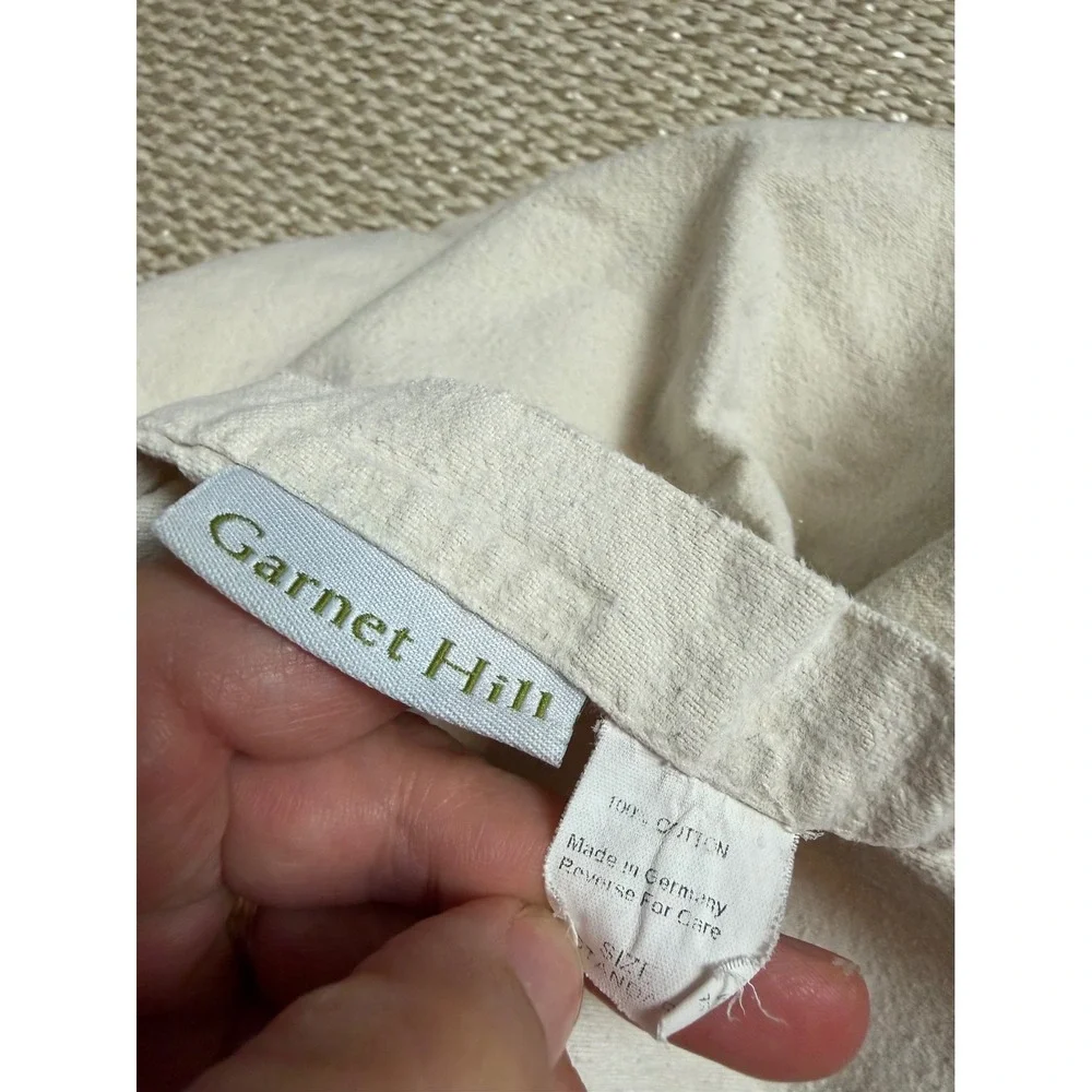 Garnet Hill 100% Cotton Flannel Sheet Set Germany Cream 4 Piece Queen flat cases